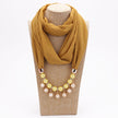 Pearl Chiffon Necklace Scarf Bib Sunscreen Women