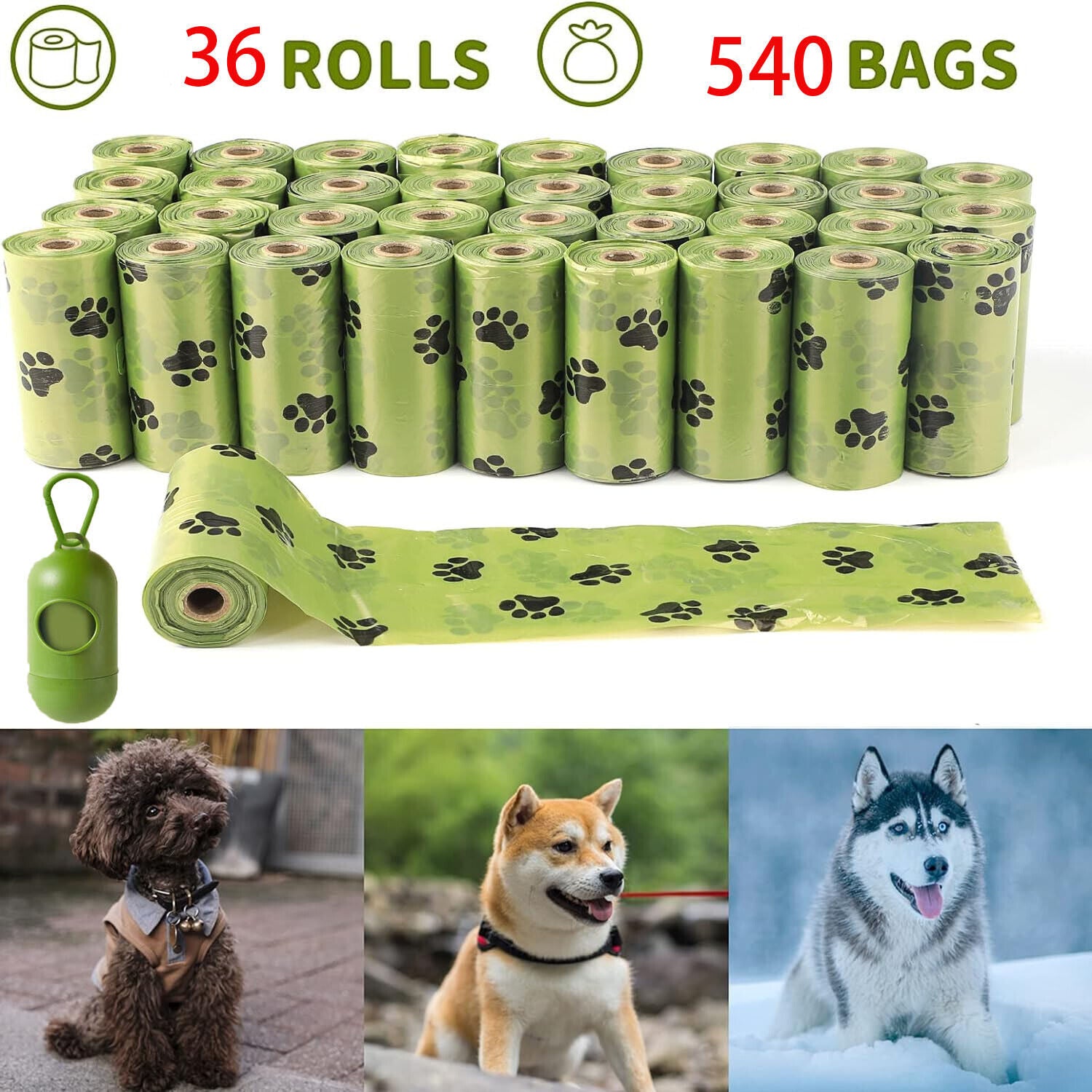 540 Bags High Quality Heavy Duty Large Biodegradable Dog Poo Bags Eco Poo Waste