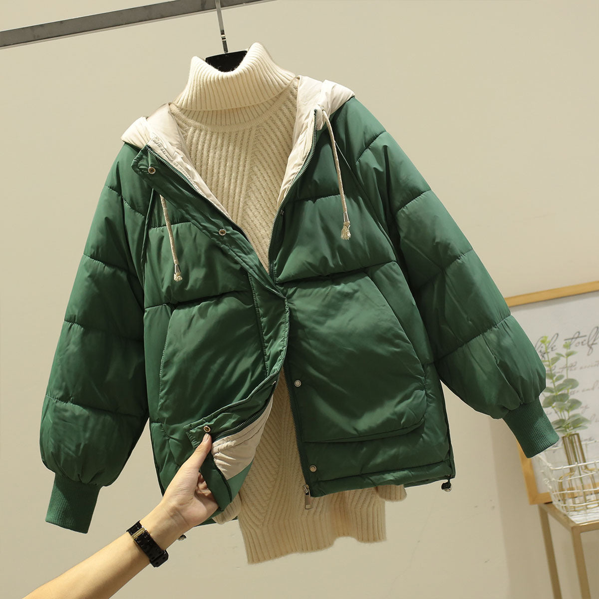 New Down Jacket Hooded Warm Jacket Casual