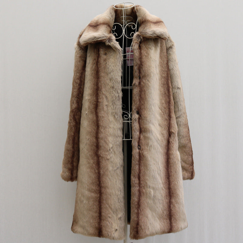 Men's Fashion Casual Simple Fur Coat