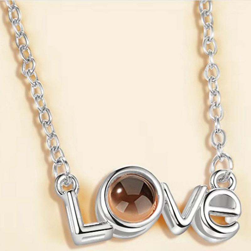 I Love You Necklace With Zircon In 100 Languages