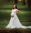 Pregnant Women Fluttering Tail Sleeve Long Dress