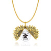 Vintage Gold Sunflower Locket Necklace Stainless Steel Class Of Graduate Cap Necklaces For Men Women Graduation Jewelry