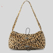 Autumn And Winter Drawstring Ruffle Zebra Stripes Underarm Bag Women