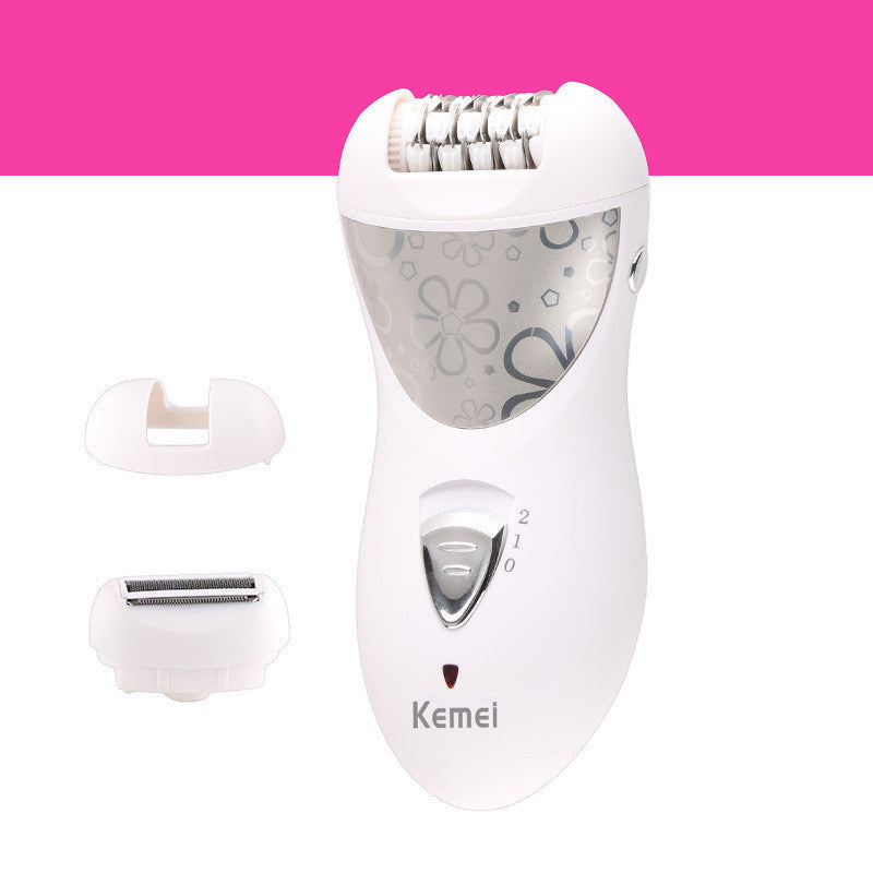 Kemei KM-505 Multifunctional Lady Care Plucker Shaver Electric Foot Grinding Device Three In One