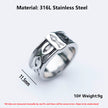 Vintage Viking Alphabet Titanium Steel Ring Men