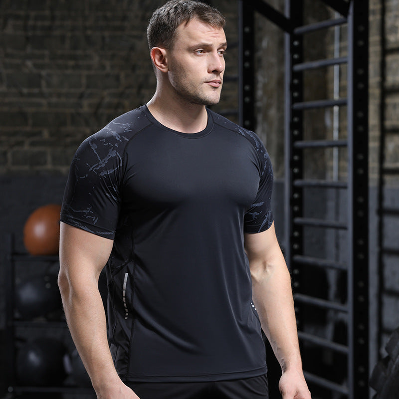 Ice Silk Short Sleeve Sports Top Men's Quick Drying Clothes Running Fitness T-shirt