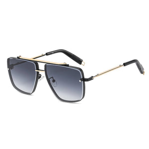 Twin-beam Metal Sunglasses For Men