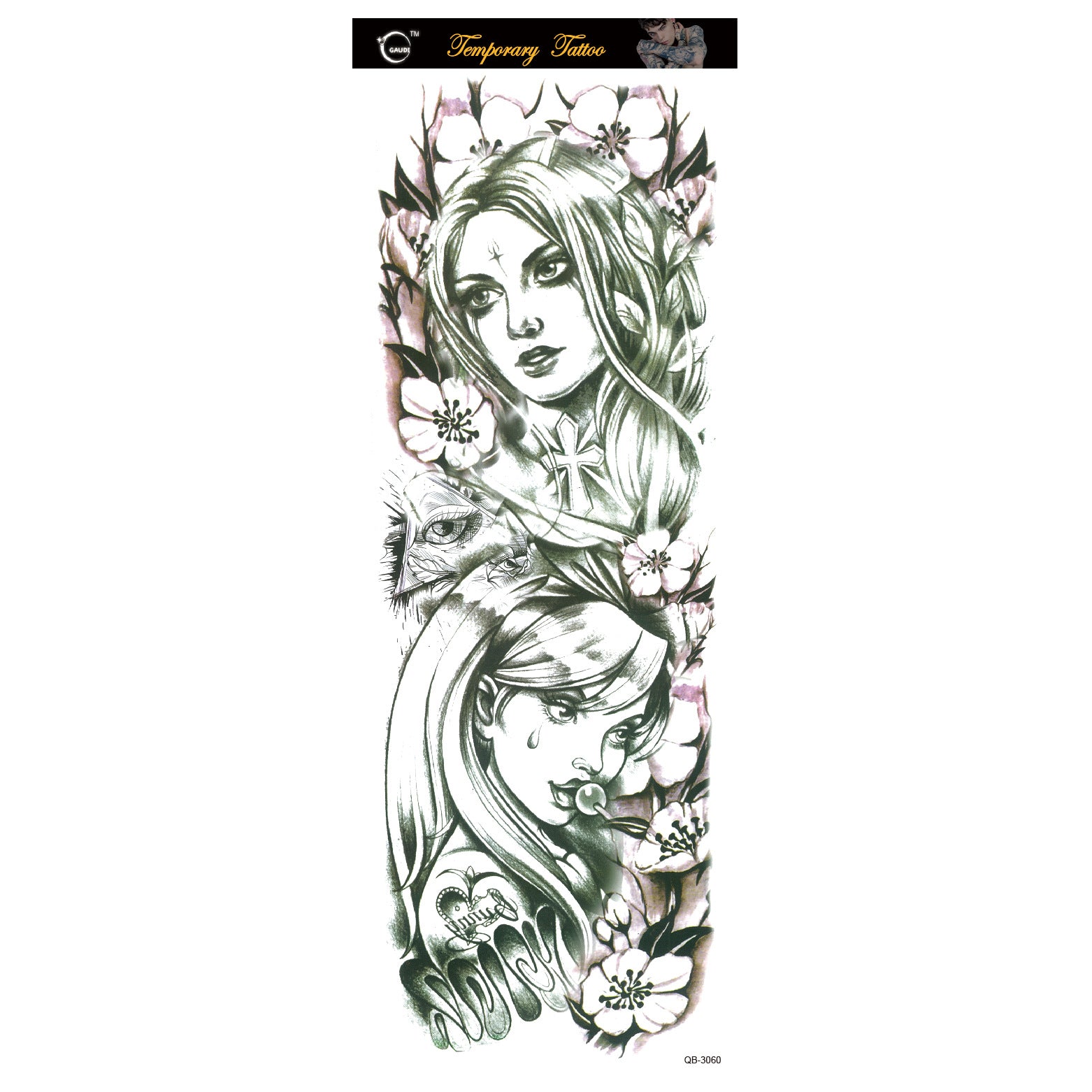 Waterproof Big Picture Full Arm Tattoo Sticker