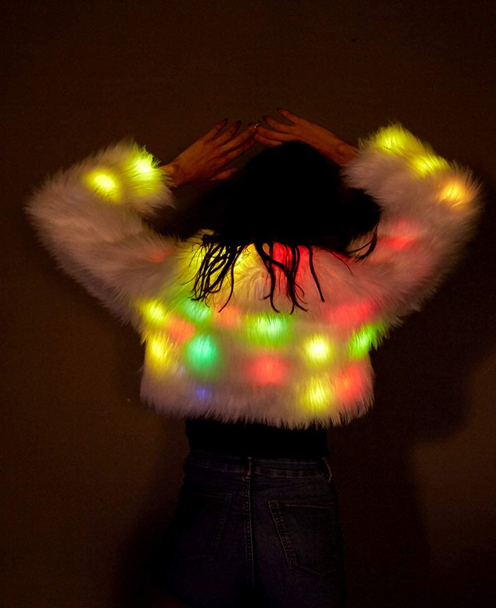 Led Light Show Clothes Fur Coat