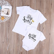 Baby Romper Sisters And Brothers Printed Short Sleeve