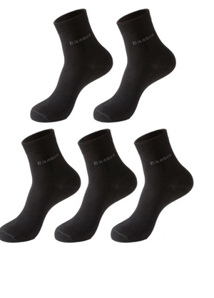 Socks Solid Color Socks Men's Mid-tube Bamboo Fiber Socks Men