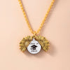 Vintage Gold Sunflower Locket Necklace Stainless Steel Class Of Graduate Cap Necklaces For Men Women Graduation Jewelry