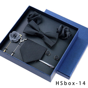 8-piece Gift Box Men's Formal Wear Business Bow Tie Square Scarf Tie Clip