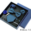 8-piece Gift Box Men's Formal Wear Business Bow Tie Square Scarf Tie Clip