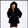 Alpscommerce Fox Fur Coat Women's Mid-length