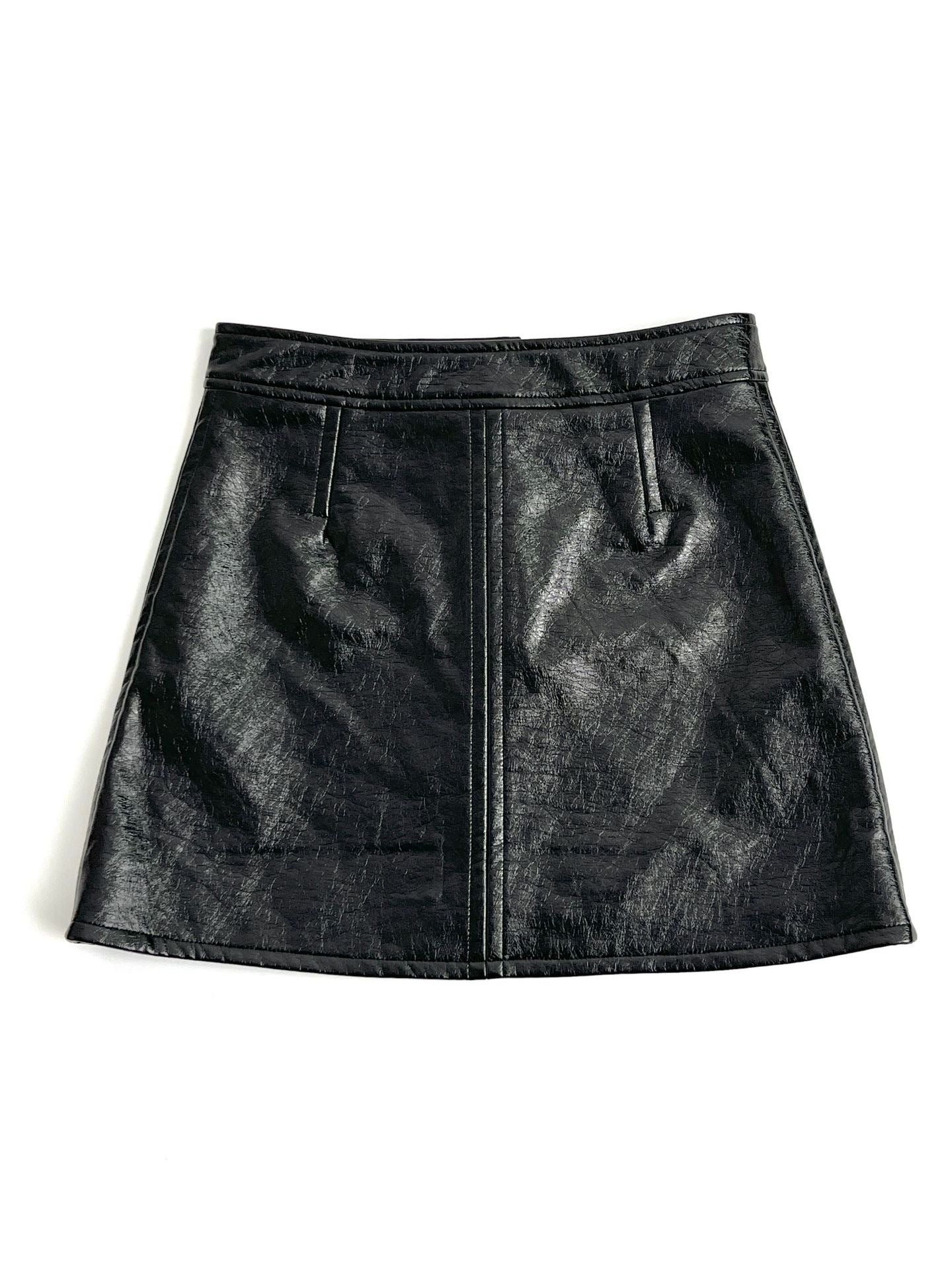 Women's Fashion Casual Package Hip PU Leather Skirt