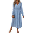 Alpscommerce Elegant Jacquard Long Sleeve Dress