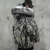 Big Fur Collar Camouflage Mountain Carving Loose Coat Cotton Jacket