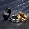 8mm Simple Groove Electroplating 18K Gold-plated Ring