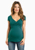 Summer Pregnant Women V-neck Solid Color Cross Nursing Wear Short Sleeve