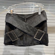 Cross Wide Belt Meter Matte Leather Hot Girl Skirt Hip Skirt