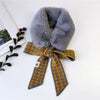 Houndstooth Fur Collar Scarf Women's Korean-style Plush Scarf Winter Warm Thickened Women's Scarf