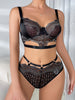 Women's Black Lace Strap Underwear Set