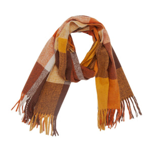 Plaid Scarf Thickened Fringe Bib Rainbow Scarf Shawl