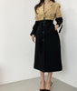 Alpscommerce Colorblock belt trench coat