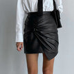 New European And American Leather Skirts Cross Bow Buttocks