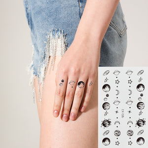 Finger Tattoo Sticker Planet Small Pattern