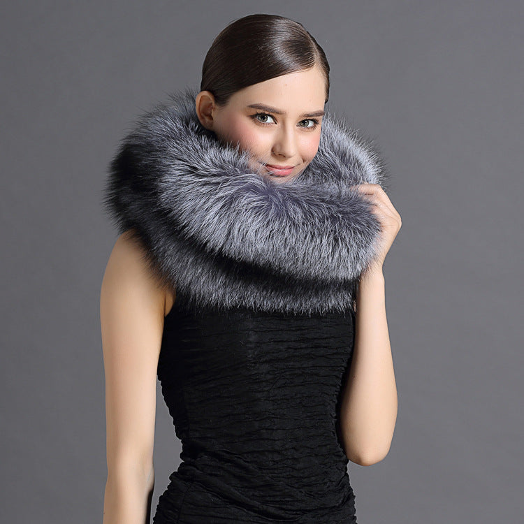 Bib Silver Fur Scarf For Men And Women