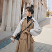 Coat Mid-length Stitching Woolen Coat