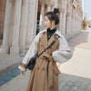 Coat Mid-length Stitching Woolen Coat