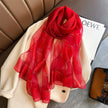 Contrast Color Warm Scarf Fashionable Stylish Long Shawl Silk Blended Textile Scarf