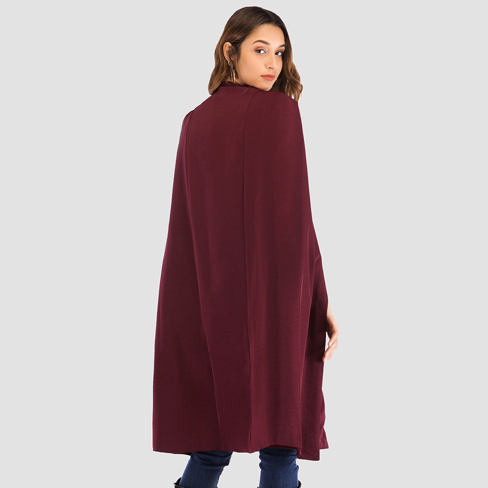 Long Women's Shawl Windbreaker Cloak Coat