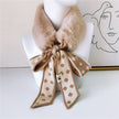 Houndstooth Fur Collar Scarf Women's Korean-style Plush Scarf Winter Warm Thickened Women's Scarf