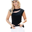 Women's Personality Hollow Out Solid Color Pullover Round Neck Vest Sleeveless Top