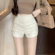 Women's High Waist Outer Wear Slimming PU Leather Shorts