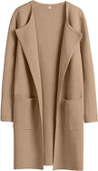 Women's Woolen Coat With Pocket Slim Fit Mid Length Jacket Comfortable Casual Lapel Coats