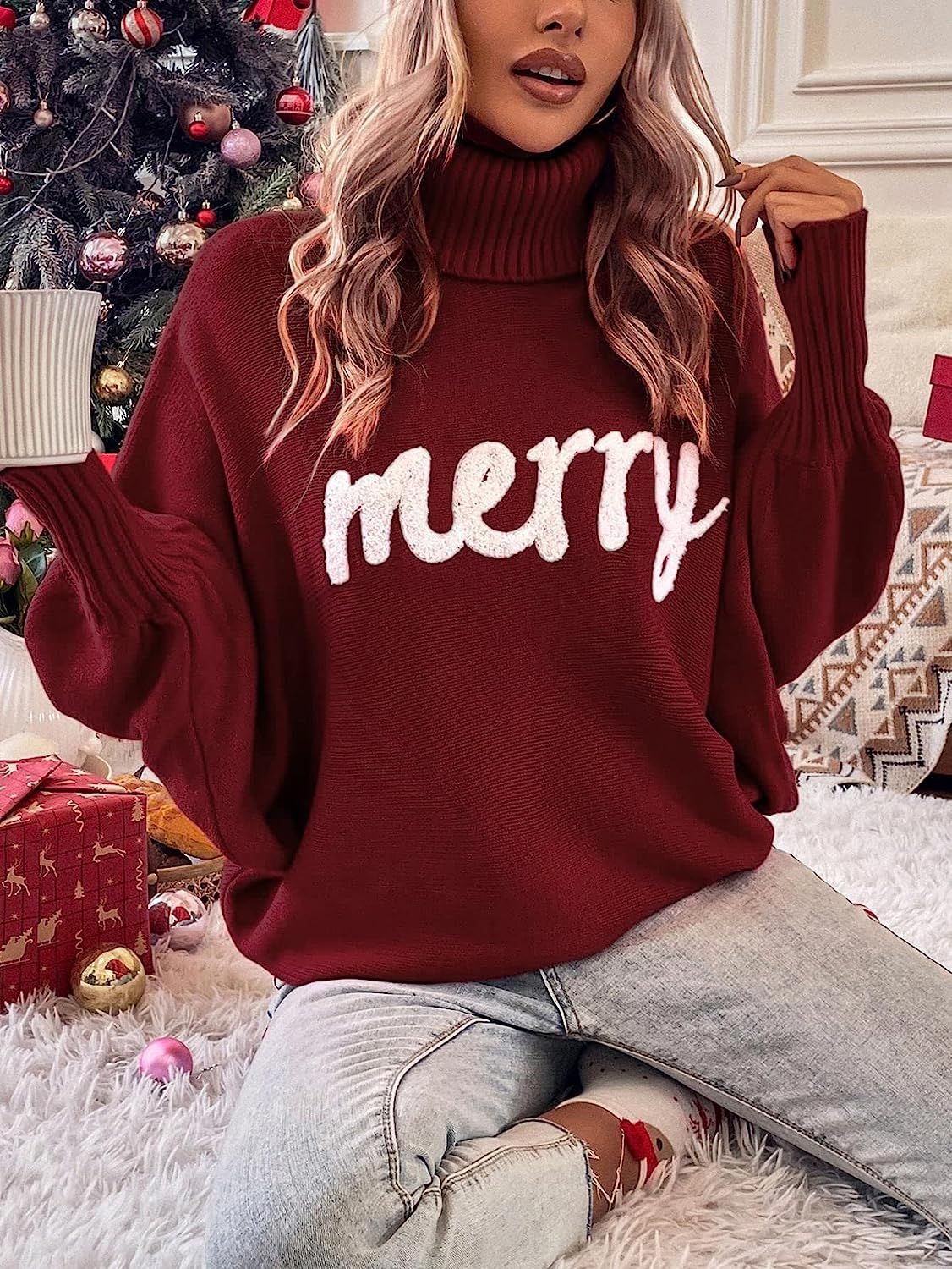 All-match Embroidered Warm Thickened Sweater For Women