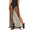 See-through Skirt Shiny Beach Skirt Long Skirt Women Black Mesh Skirt