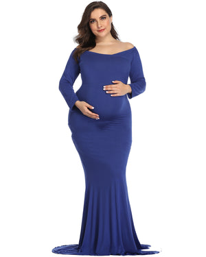 Pregnant Woman Photo Shoot Chiffon Mopping Long Dress