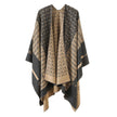 Thickened Cashmere-like Dual-use Geometric Tassel Scarf Cloak