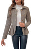 Women's Lapel Ruffled Slim Double-breasted Blazer