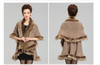 Faux Fur Collar Knitted Shawl Coat Mid-length