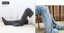 Over Knee High Fuzzy Long Socks Winter Warm Cold Leg Knee Joint Cold-proof Stockings Home Floor Sleeping Socks