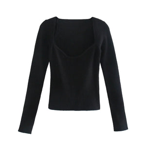 Sexy Jacket Women Pullover Solid Color Slim Pullover Women