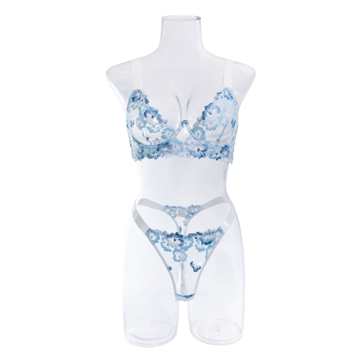 French Embroidery Underwear Three-point Sweet Women's Two-piece Set